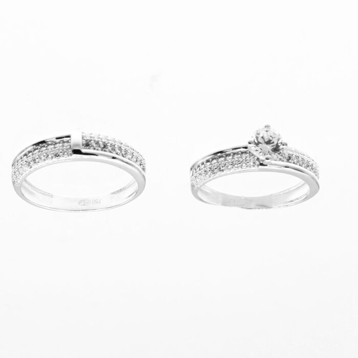 AllianceSolitaire demi tour pave  en Or 750 / 1000 (18K)