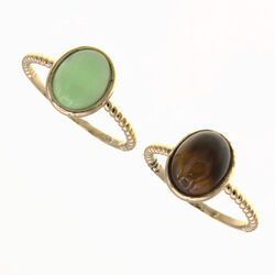 Bague motif cabochin oval  en Or 750 / 1000 (18K)