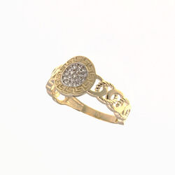 Bague motif rond motif grec  en Or 750 / 1000 (18K)