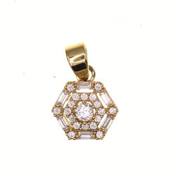 octogone serti  en Or 750 / 1000 (18K)