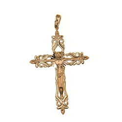 Pendentif religieux croix ornementale  en Or 750 / 1000 (18K)