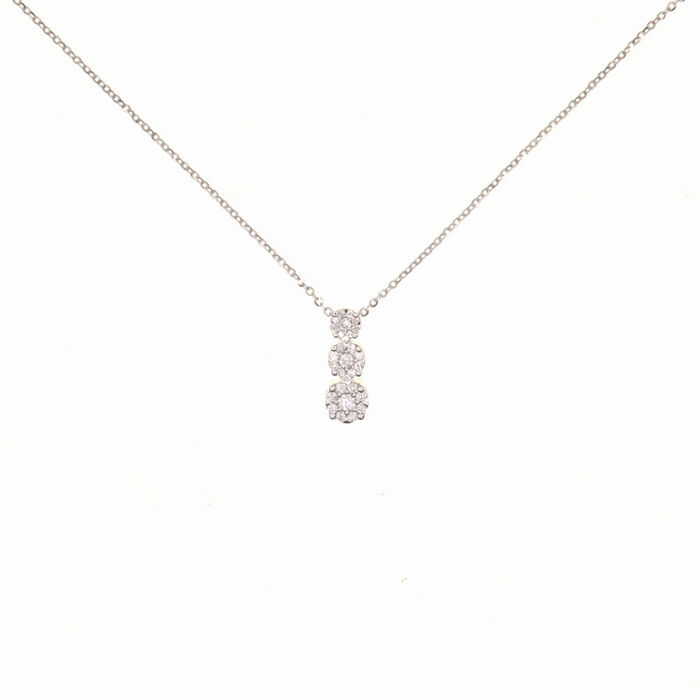 motif 3 etages rond en diamants 0.22Cts  en Or 750 / 1000 (18K)