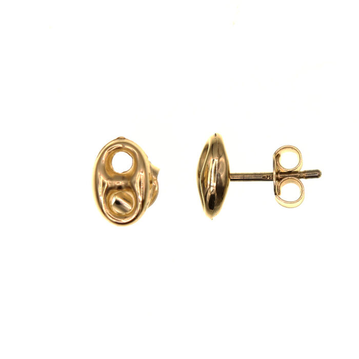 Paire de boucles à vis graine de cafe  en Or 750 / 1000 (18K)