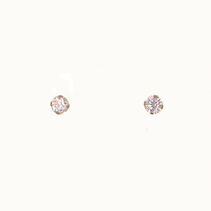 Paire de boucles à vis 4 griffes  en Or 750 / 1000 (18K)