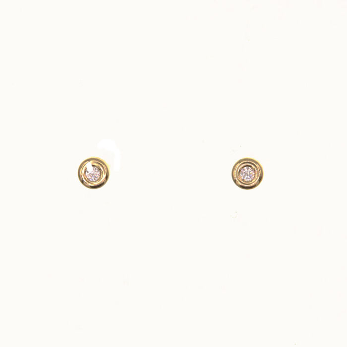 Paire de boucles à vis serti clos  en Or 750 / 1000 (18K)