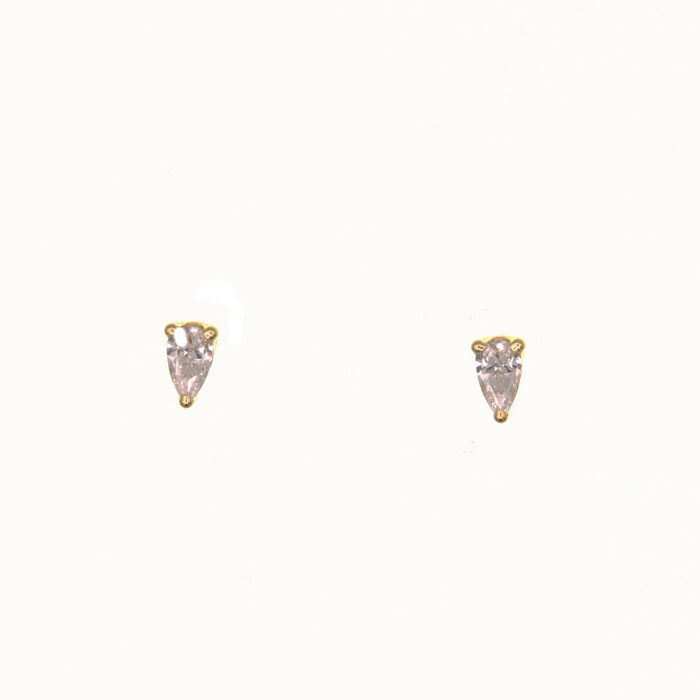 Paire de boucles à vis poire serti 3 giffes  en Or 750 / 1000 (18K)
