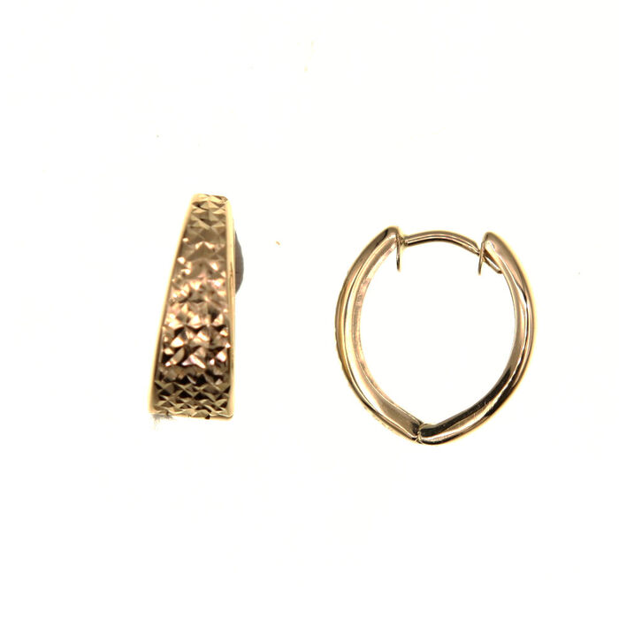 Paire de créoles ciselees  en Or 750 / 1000 (18K)