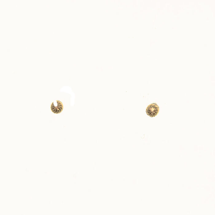 Paire de boucles à vis boule ciselee  en Or 750 / 1000 (18K)
