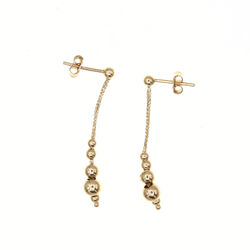Paire de boucles pendantes boules degradees  en Or 750 / 1000 (18K)