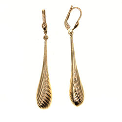 Paire de boucles pendantes allongee en goutte  en Or 750 / 1000 (18K)