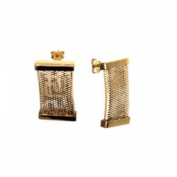 Paire de boucles pendantes motif grec  en Or 750 / 1000 (18K)