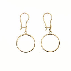 Paire de boucles pendantes sertissure 10Frs  en Or 750 / 1000 (18K)