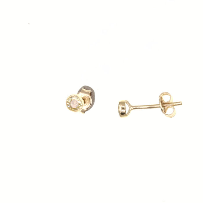 Paire de boucles à vis serti clos en differentes couleurs  en Or 750 / 1000 (18K)
