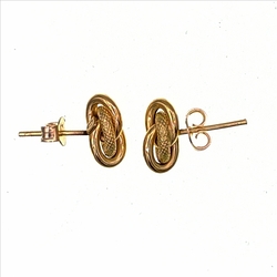 Paire de boucles à vis maille forcat  en Or 750 / 1000 (18K)