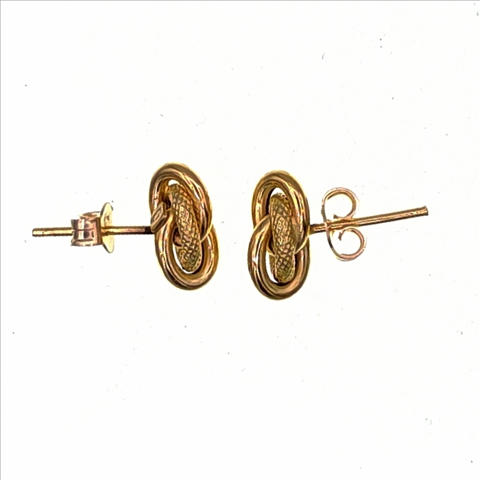 Paire de boucles à vis maille forcat  en Or 750 / 1000 (18K)
