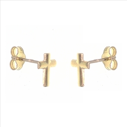 Paire de boucles à vis croix  en Or 750 / 1000 (18K)