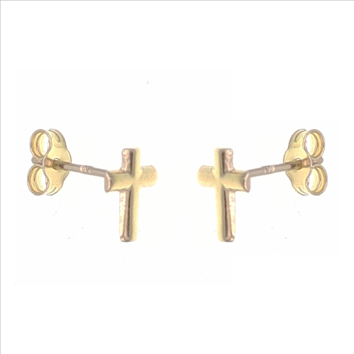 Paire de boucles à vis croix  en Or 750 / 1000 (18K)
