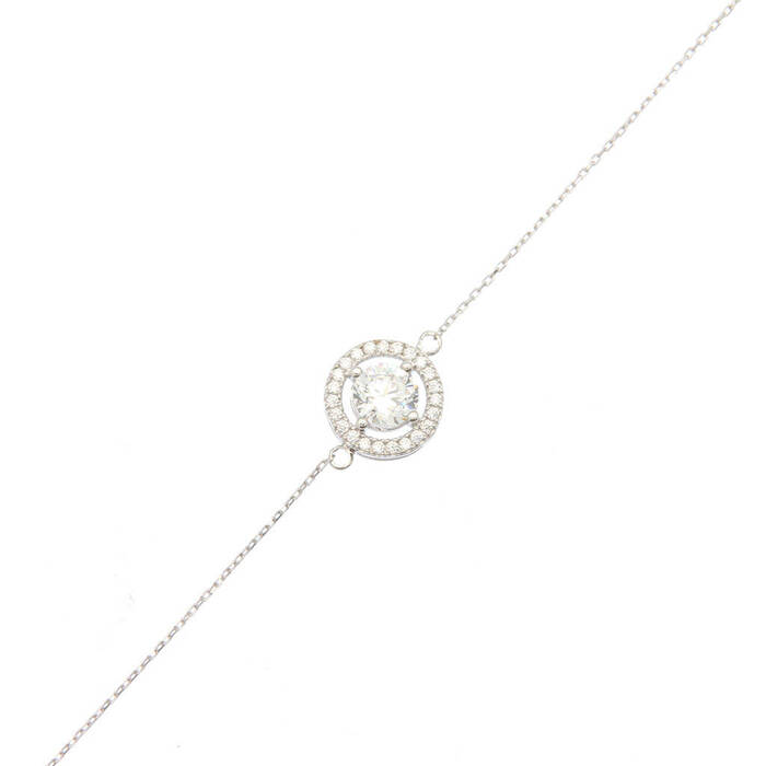 Gourmette motif zircon  en Or 750 / 1000 (18K)