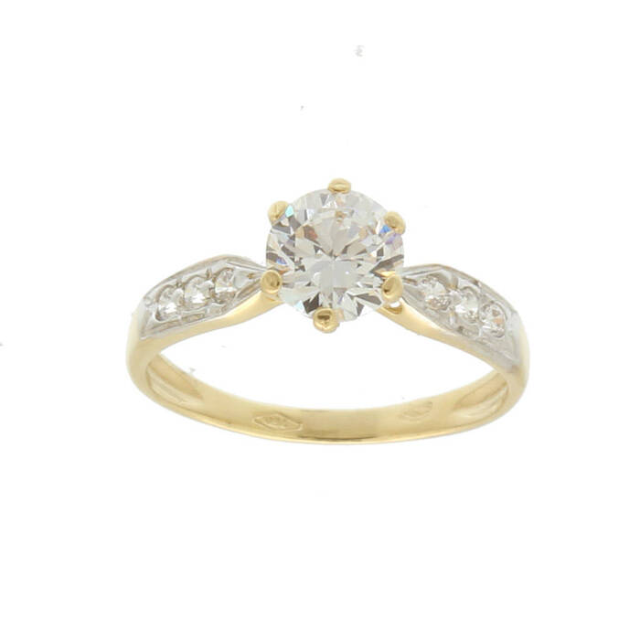 Solitaire accompagné  en Or 750 / 1000 (18K)