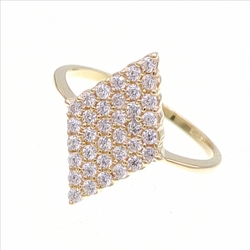 Bague motif marquise losange pave  en Or 750 / 1000 (18K)