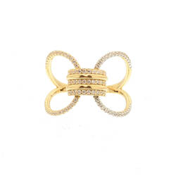 Bague motif croisée  en Or 750 / 1000 (18K)