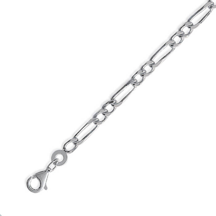 Chaine maille alternee 2-1 50cm  en Argent 925 /1000