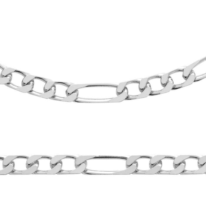 Chaine maille alternee 3-1  en Argent 925 /1000