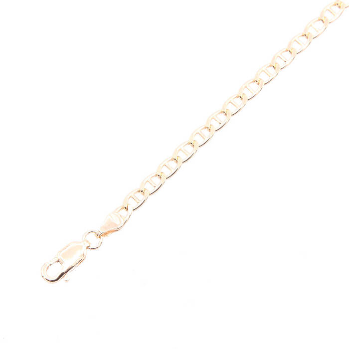 Chaine maille marine plate  en Or 750 / 1000 (18K)