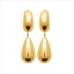 Paire de boucles pendantes gouttes  en Plaqué Or