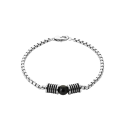 Gourmette agathe noire  en Argent 925 /1000
