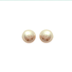 Paire de boucles à vis perles synthétiques  en Plaqué Or