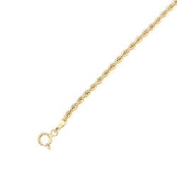Chaine maille corde en 50cm  en Or 750 / 1000 (18K)