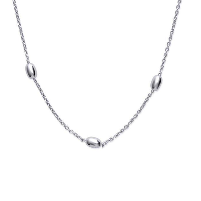 Collier motif maille forcat et olive  en Argent 925 /1000