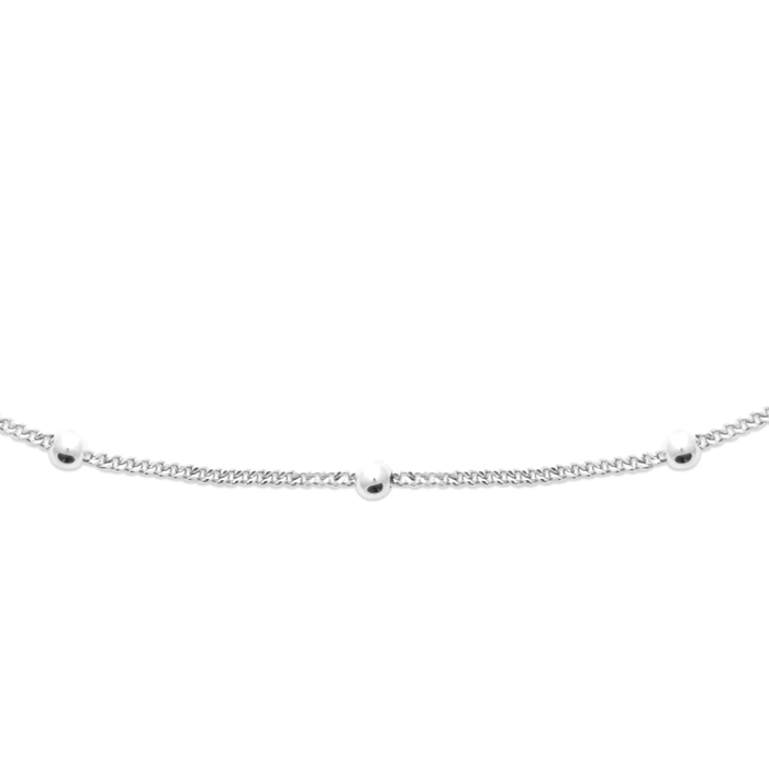 Collier motif maille gourmette et boules  en Argent 925 /1000