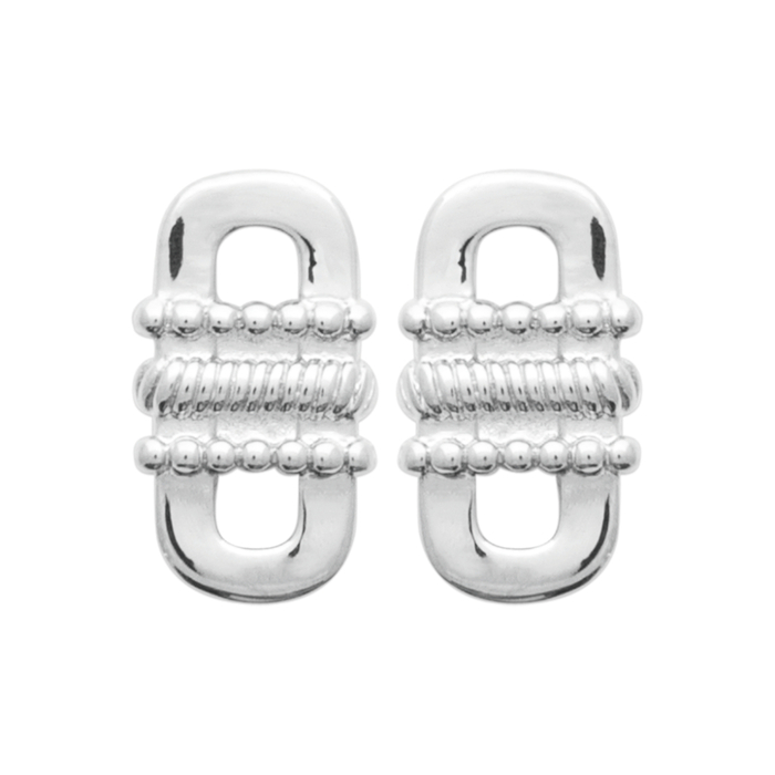 Paire de boucles dormeuses oval  en Argent 925 /1000