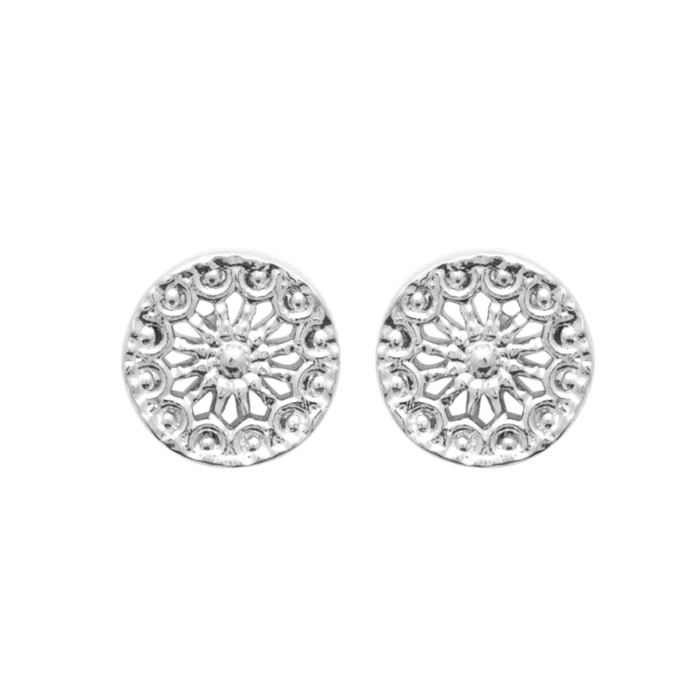 Paire de boucles à vis rondes  en Argent 925 /1000