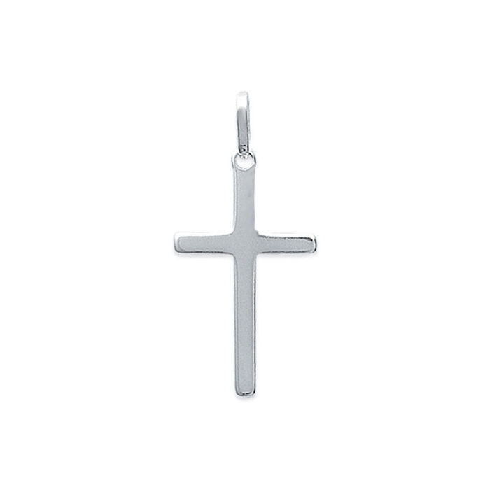 Pendentif religieux croix lisse  en Argent 925 /1000