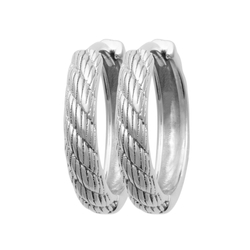 Paire de créoles tressee  en Argent 925 /1000