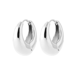 Paire de créoles lisses  en Argent 925 /1000