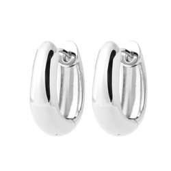 Paire de créoles lisses  en Argent 925 /1000