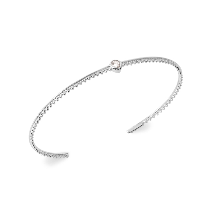 Bracelet Rigide poire perlee  en Argent 925 /1000