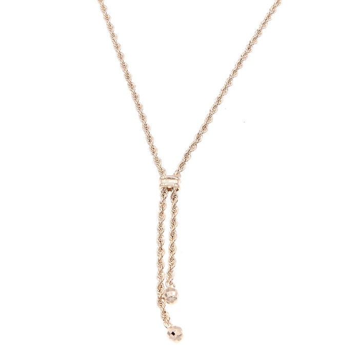 Ras du Cou cravate pampille maille corde  en Or 750 / 1000 (18K)