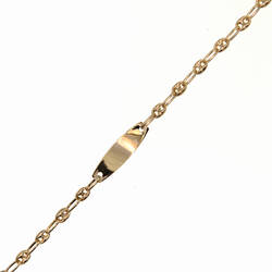 Identité bebe maille graine de cafe et plaque ovale  en Or 750 / 1000 (18K)