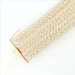 Gourmette maille russe 3 rangs large  en Or 750 / 1000 (18K)