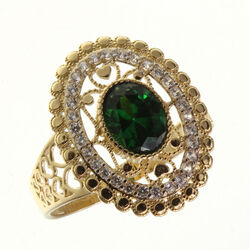 Bague motif entourage pierre ovale bleue autres Coul. Disp  en Or 750 / 1000 (18K)