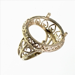 Bague motif porte piece arabesques  en Or 750 / 1000 (18K)