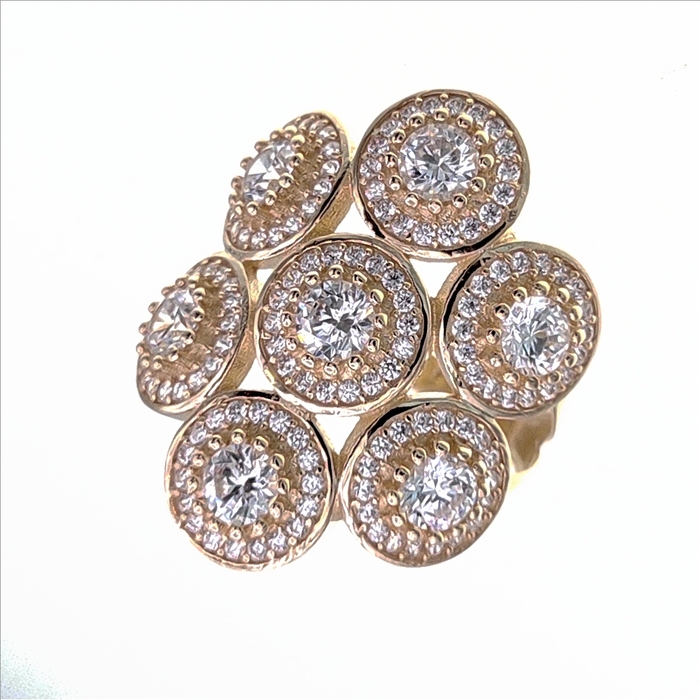 Bague motif assemble ronds  en Or 750 / 1000 (18K)