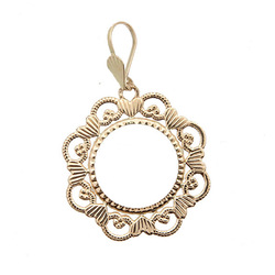 porte piece 20Frs coeur  en Or 750 / 1000 (18K)