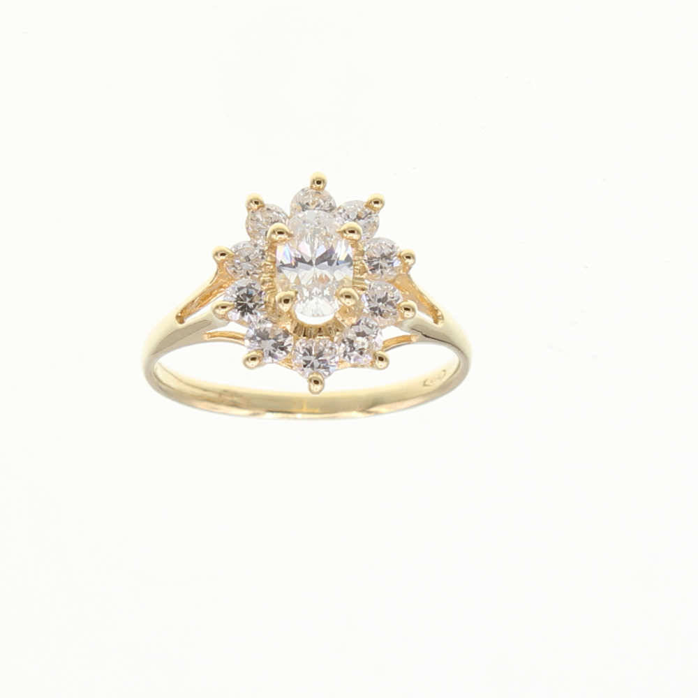 Bague motif marquise blanche en Or 750 / 1000 (18K)