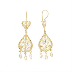 Paire de boucles pendantes meskia en filigrane  en Or 750 / 1000 (18K)